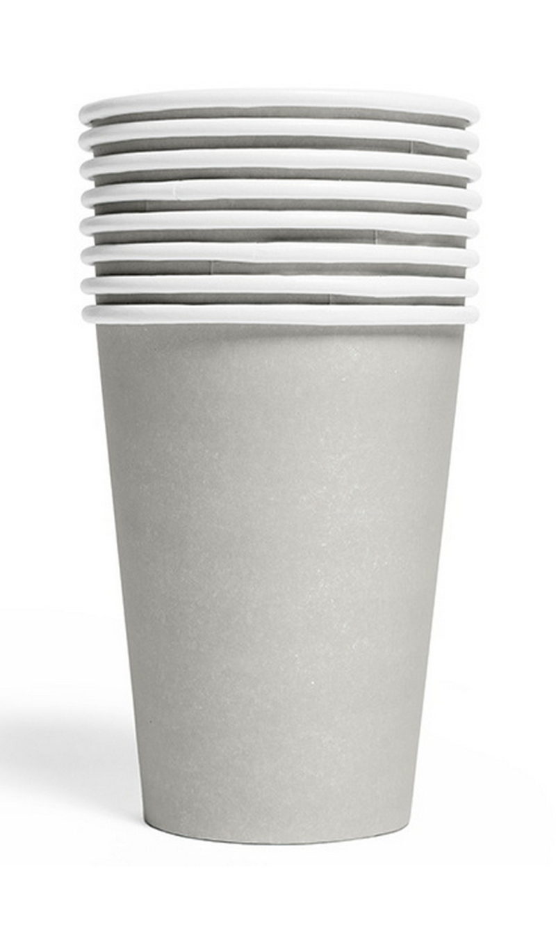 Party Paper Cups 210ml 8pcs - Silver