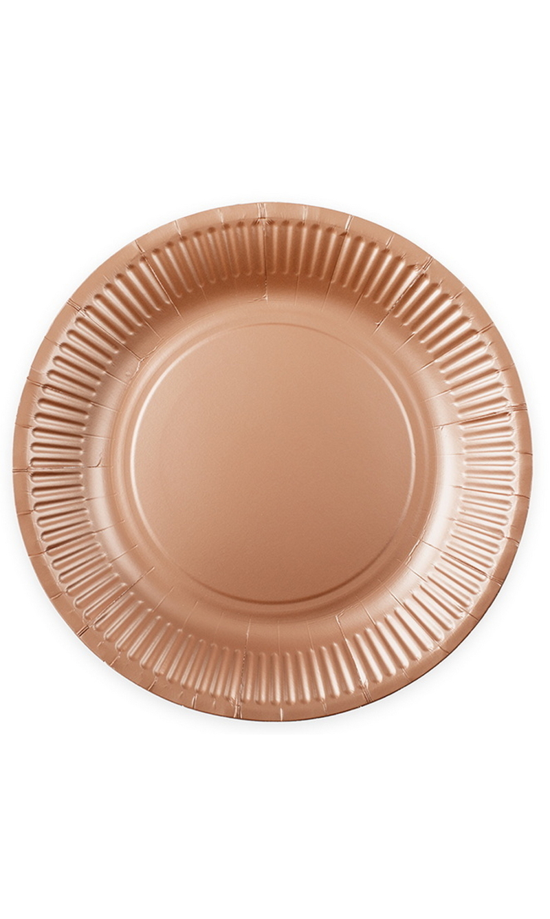 Party Paper Plates 23cm 8pcs - Rose gold
