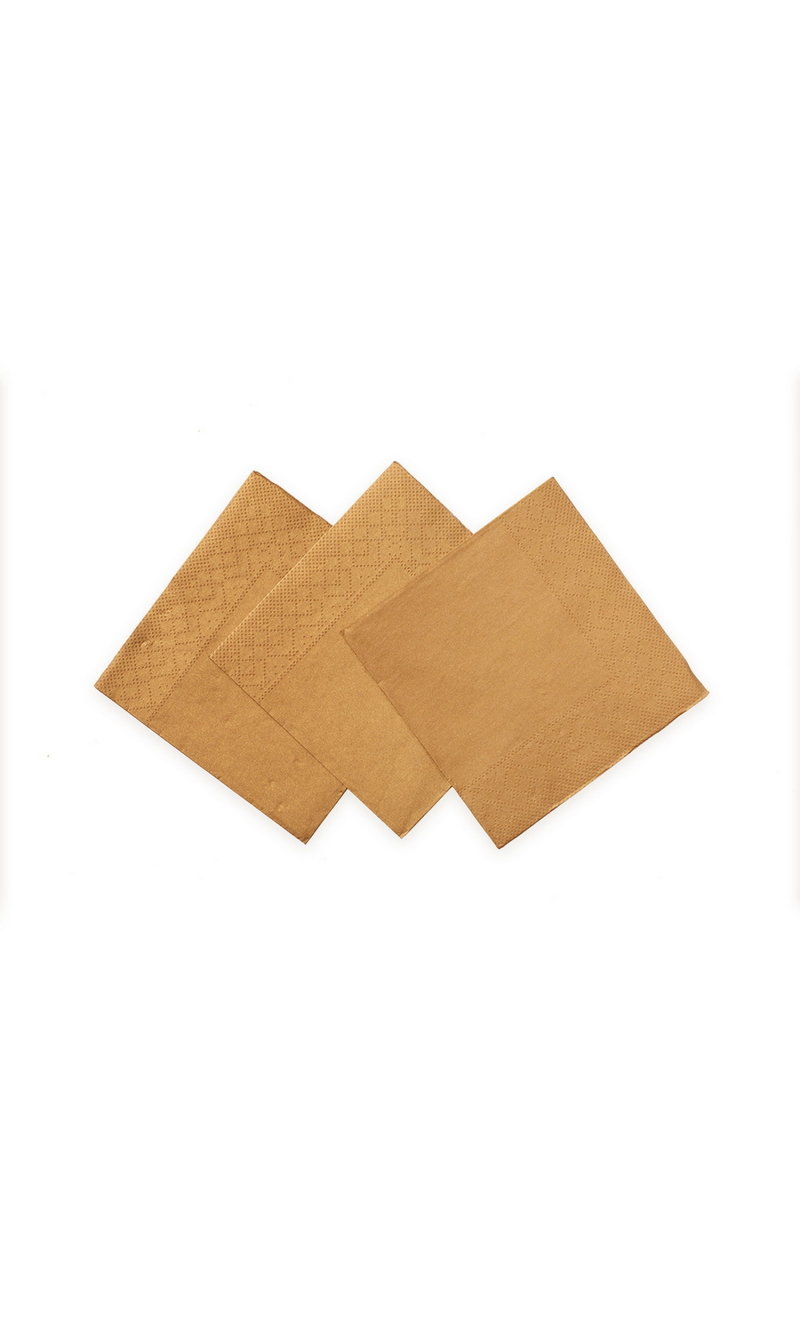 Napkins Cocktail Party 3-Ply 24x24cm 20pcs - Rose Gold