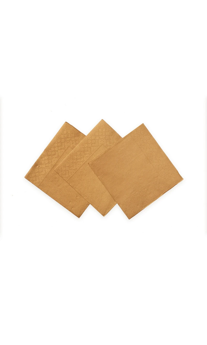 Napkins Cocktail Party 3-Ply 24x24cm 20pcs - Rose Gold