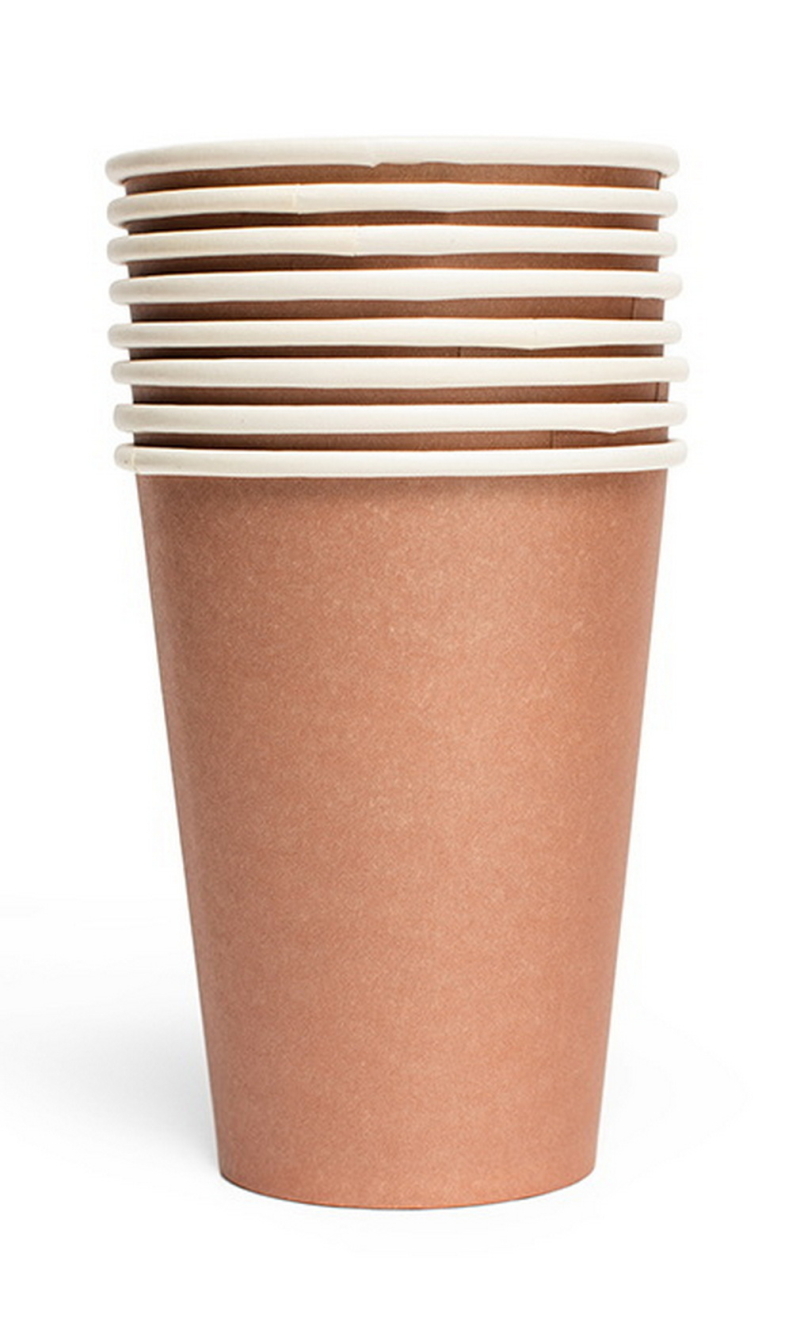 Party Paper Cups 210ml 8pcs - Rose gold