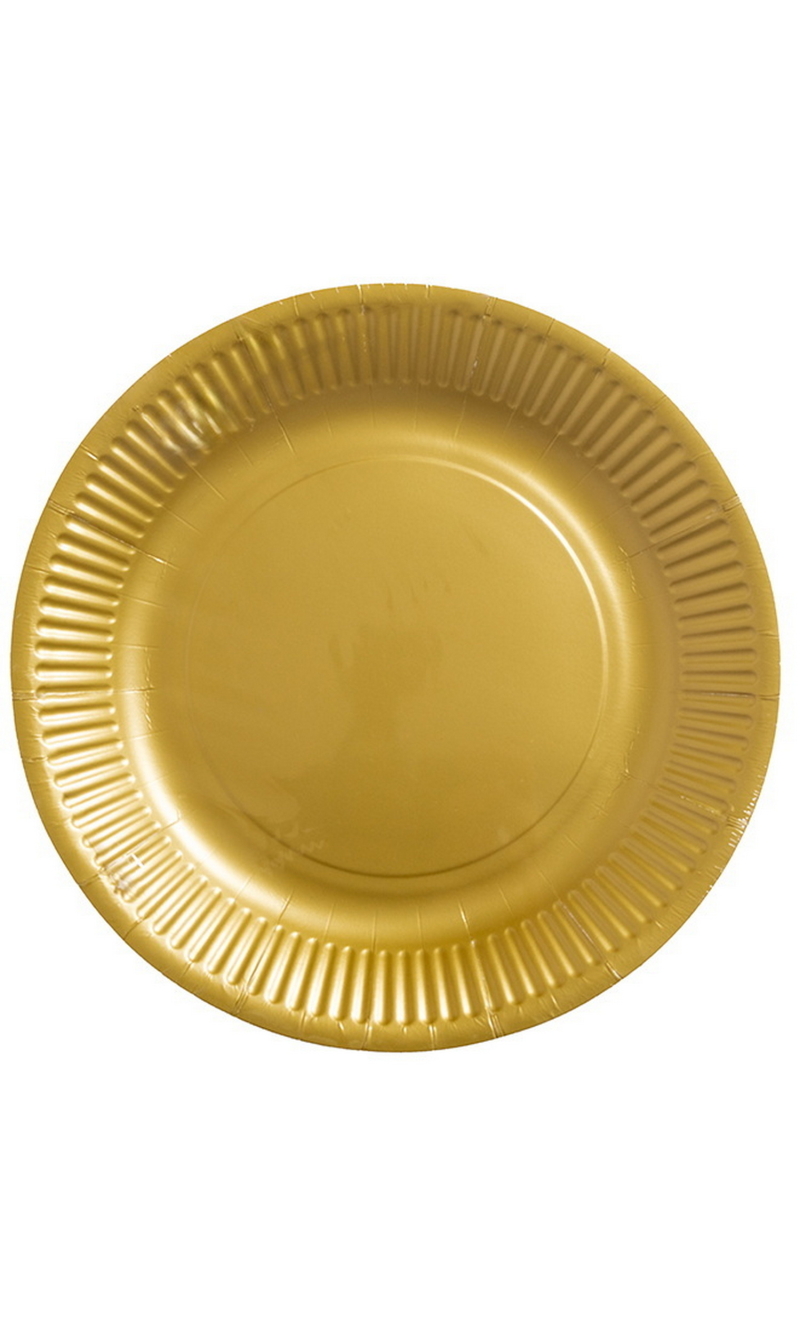 Party Paper Plates 23cm 8pcs - Gold
