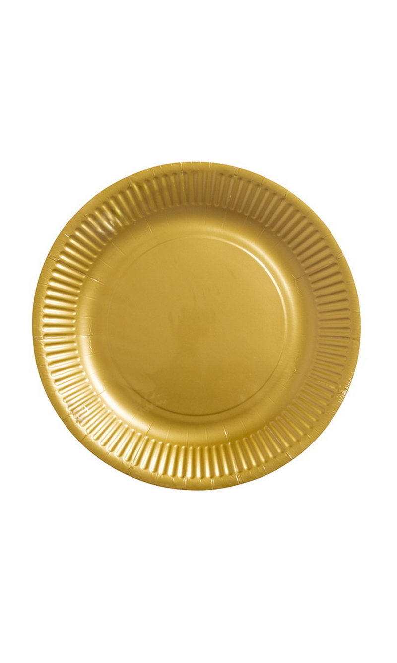 Party Paper Plates 18cm 8pcs - Gold