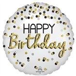 Black Silver Gold Happy Birthday Foil - 71cm