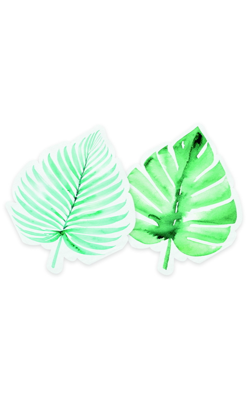 Happy Summer Time 3-Ply Napkins 33x33cm Leaf shape - 20pcs