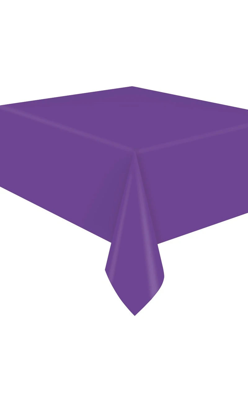 Rectangular Plastic Table Cover (54"x108") - Neon Purple
