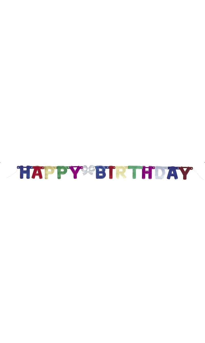 Deluxe Happy Birthday Jointed Banner 4 Feet (1.2m)