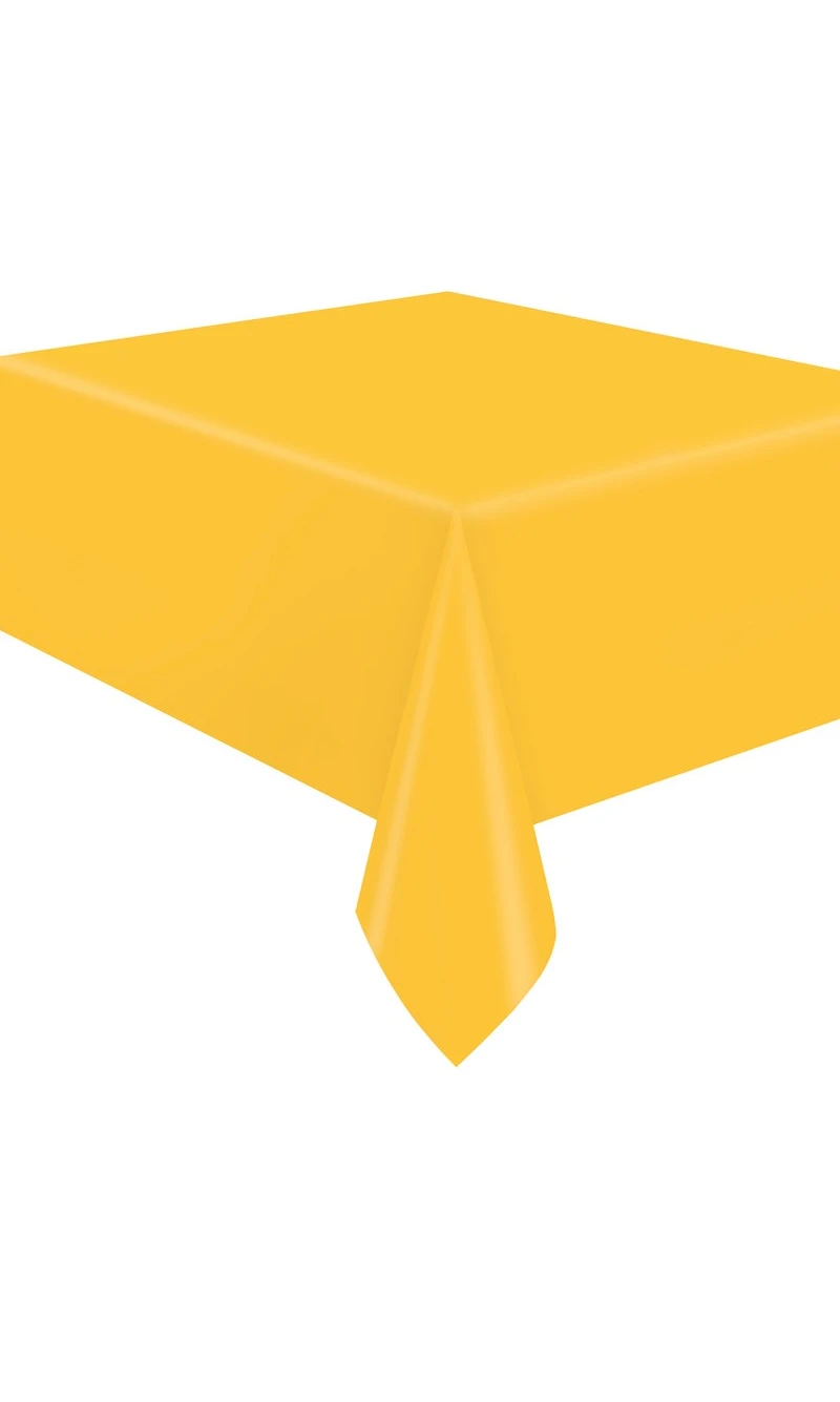Rectangular Plastic Table Cover (54"x108") - Sunflower Yellow