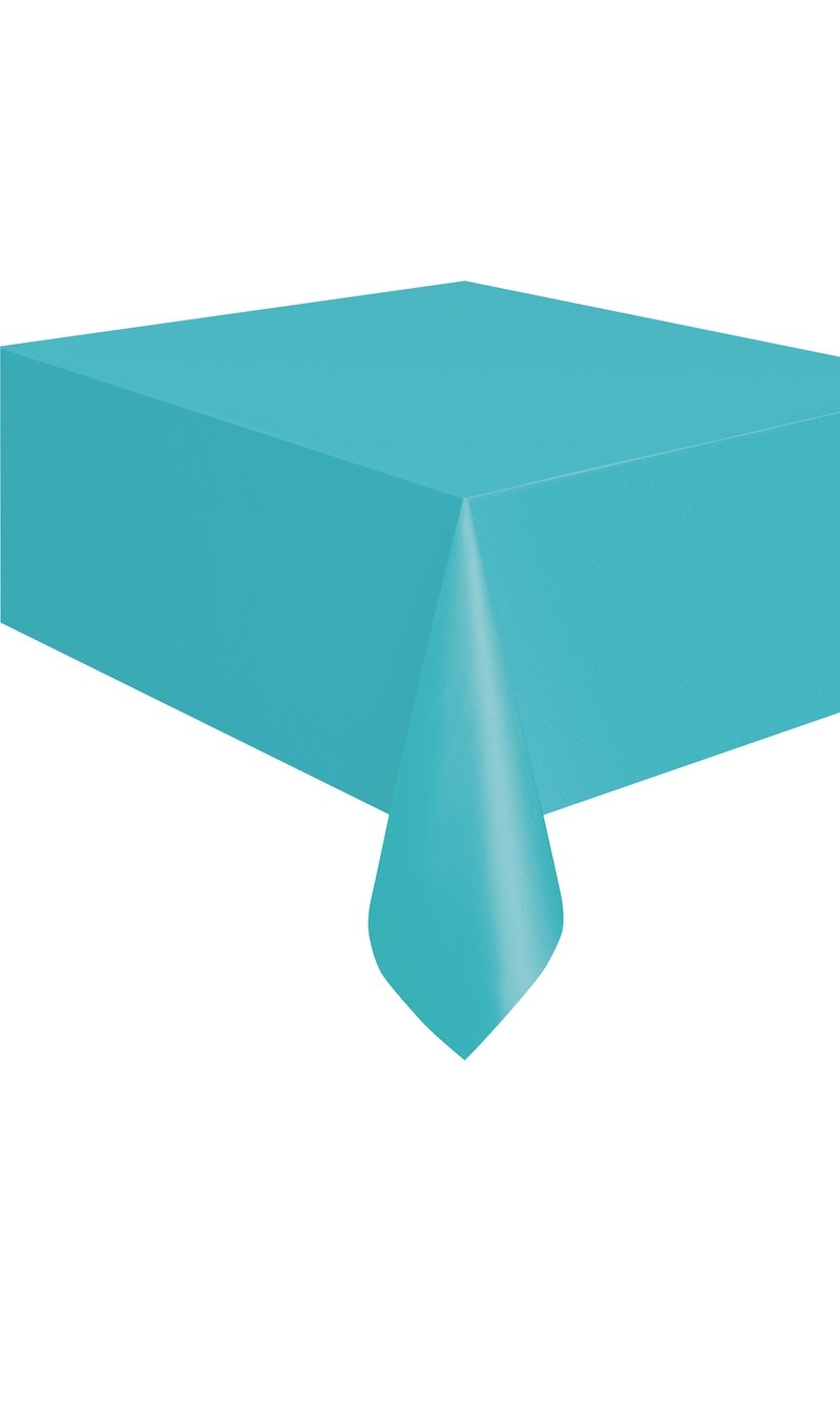 Rectangular Plastic Table Cover (54"x108") - Terrific Teal