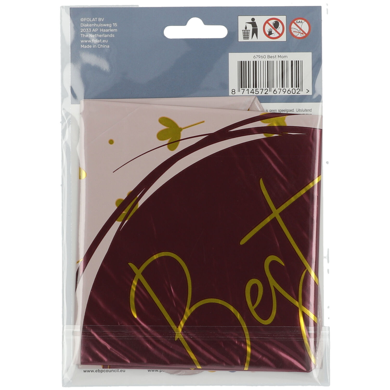 Best Mum Pink Foil Balloon - 45 cm - Image 3