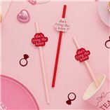 Hens She's Tying The Knot Paper Straws - 16pk
