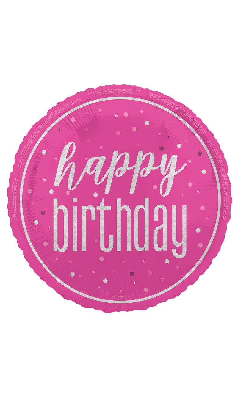 GLITZ Pink Happy Birthday 18 Inch Foil Balloon