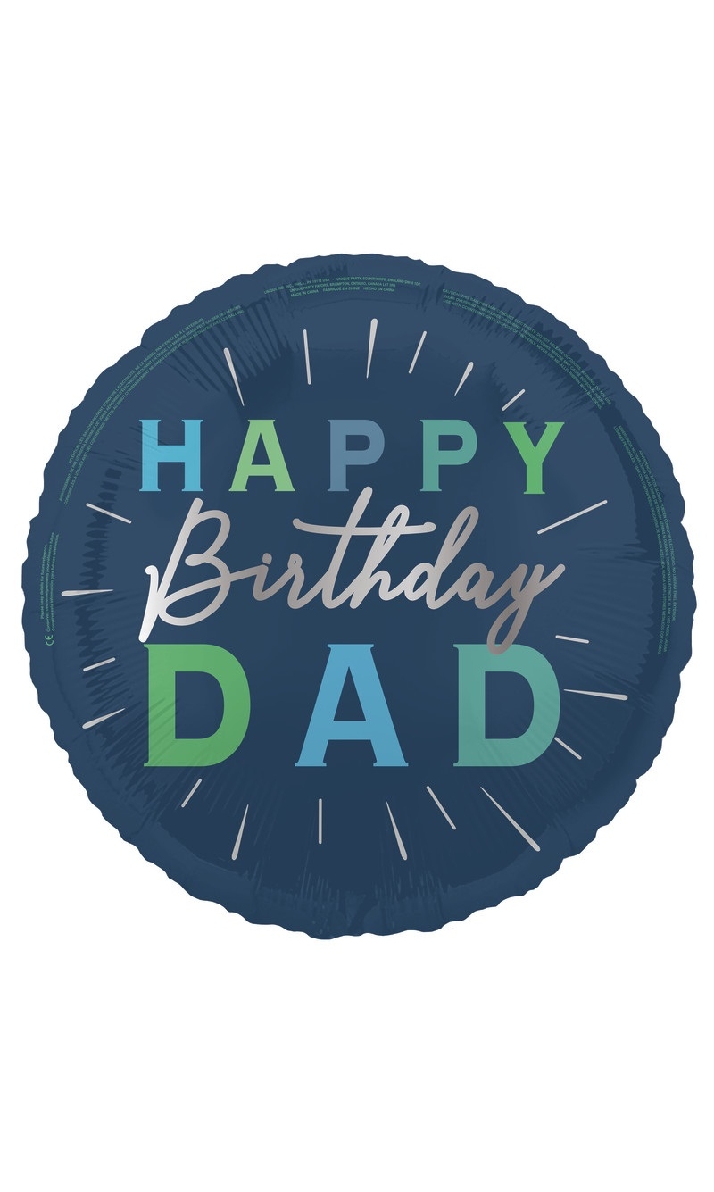 Happy Birthday Dad Round 18 Inch Foil Balloon