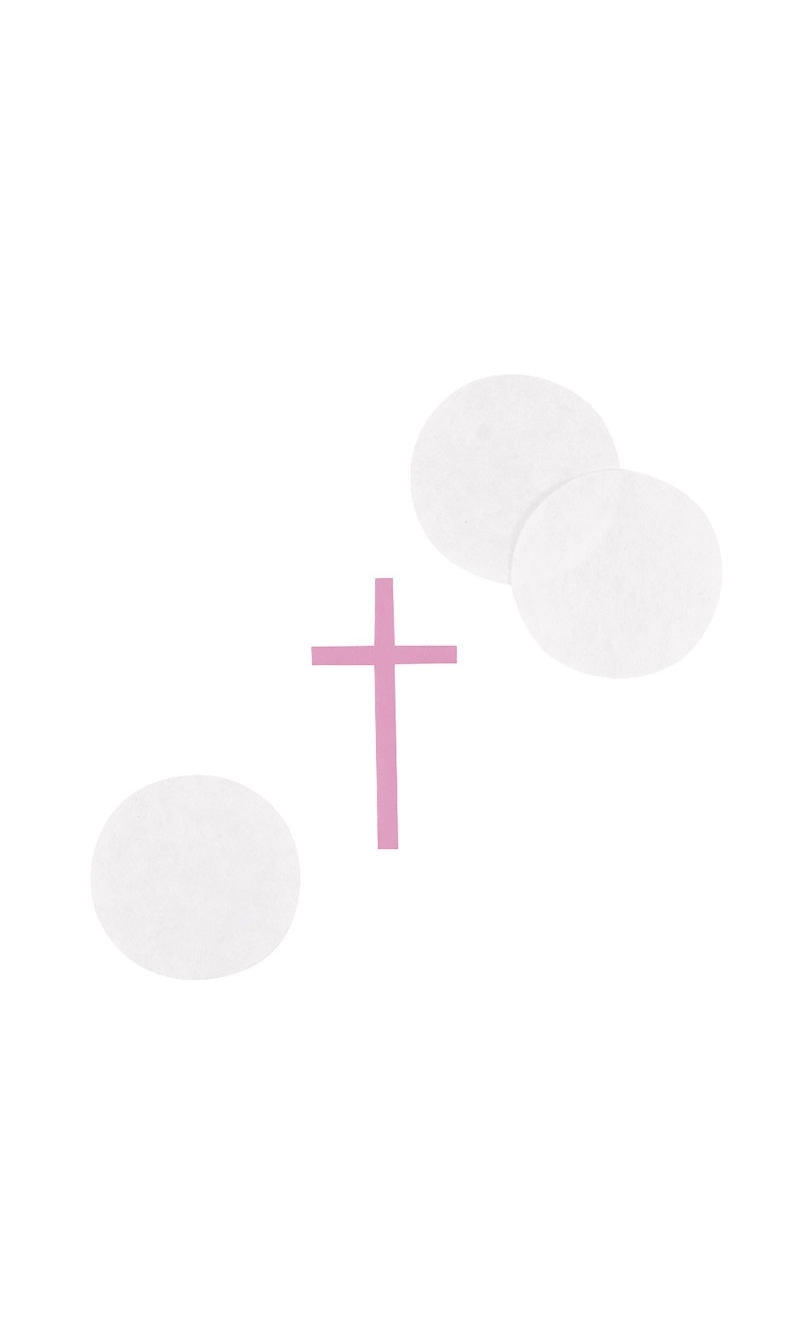 Pink Holy Cross Tissue and Paper Confetti 0.5oz (14g)