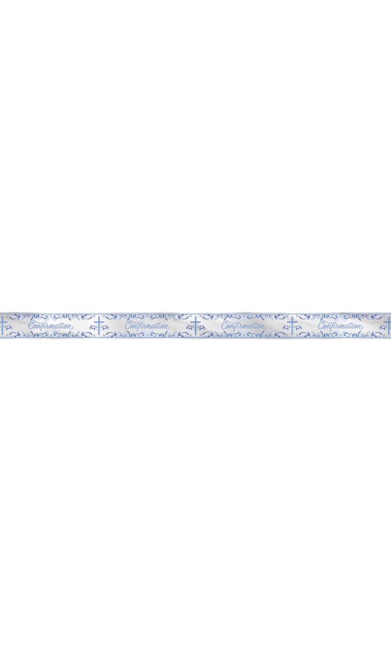 Blue Holy Cross Confirmation Foil Banner - 9 ft (274cm)
