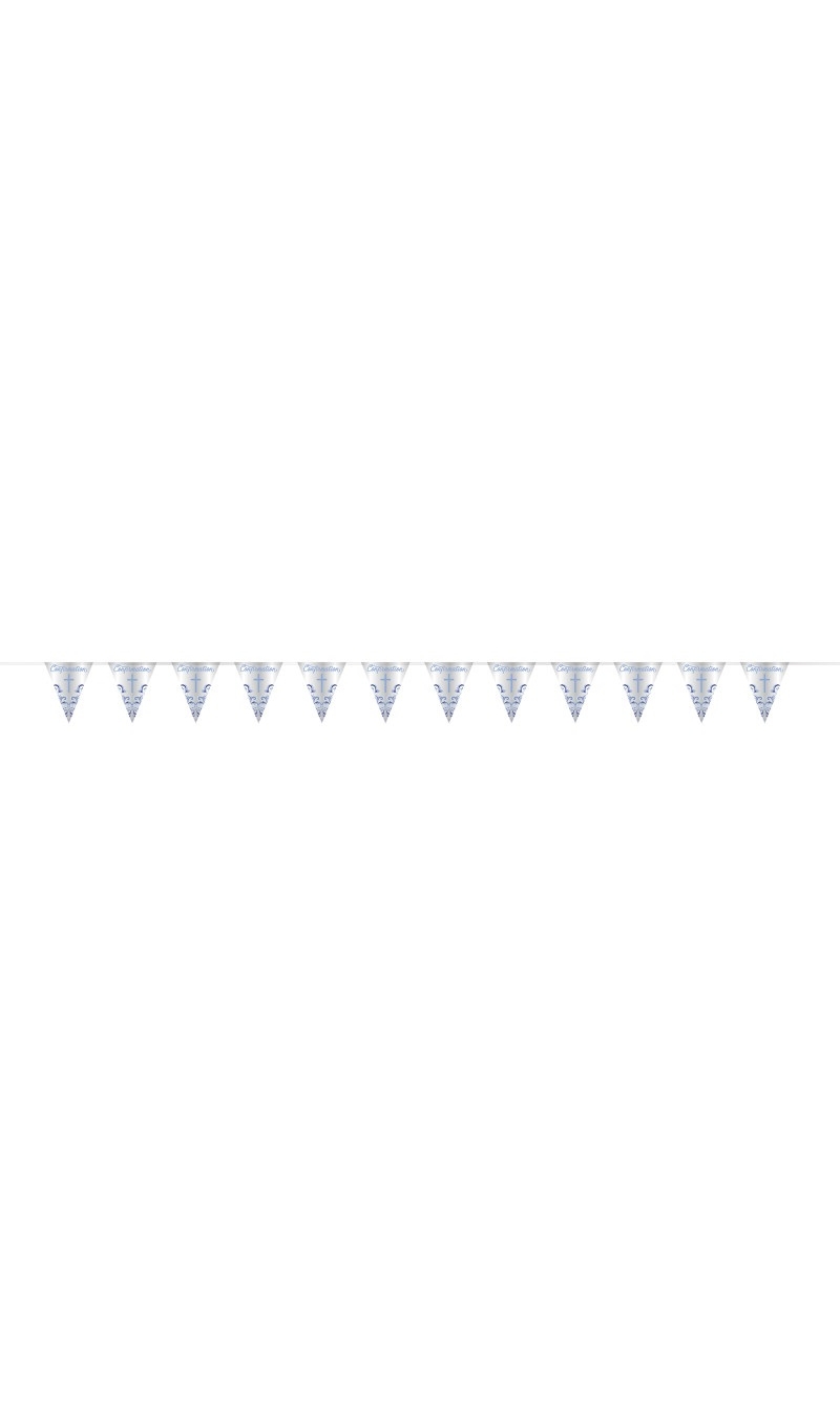 Blue Holy Cross Confirmation Foil Flag Banner - 9 ft (274cm)