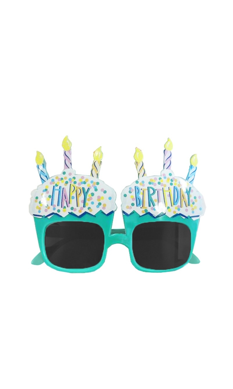 Cupcake Shaped Happy Birthday Plastic Novelty Party Glasses