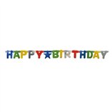 Paper Die-cut Banner Happy Birthday Metallic - 1pk