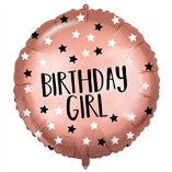 Rose Gold Birthday Girl Foil Balloon 18"/46cm - 1pk