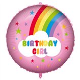 Rainbow Birthday Girl Foil Balloon 18"/46cm - 1pk