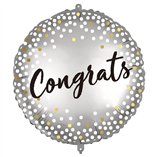 Congrats Metallic Spots Foil Balloon 18"/46cm - 1pk