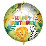 Happy Birthday Jungle Foil Balloon 18"/46cm - 1pk