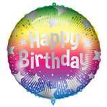 Rainbow Happy Birthday Foil Balloon 18"/46cm - 1pk
