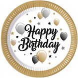 Milestone Happy Birthday FSC Paper Plates Next Generation 23cm - 8pk