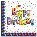 Multicolor Happy Birthday FSC Two-Ply Napkins 33x33cm - 20pk