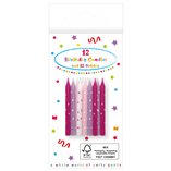 Birthday Candles with Holders Pink - 12pk