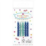 Birthday Candles with Holders Blue - 12pk