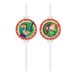 Minecraft FSC Medallion Paper Straws - 4pk
