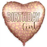 Birthday Girl Animal Print Foil Balloon 18"/46cm - 1pk