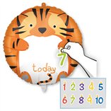 Personalised Milestone Tiger Foil Balloon 18"/46cm - 1pk