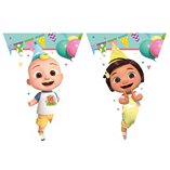 Cocomelon Birthday FSC Paper Triangle Flag Banner (9 Flags) - 1pk