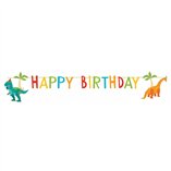 Dino Party FSC Happy Birthday Die-Cut Paper Banner - 1pk