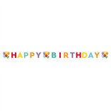 Colored Balloons FSC Happy Birthday Die-Cut Paper Banner - 1pk