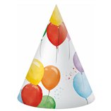 Colored Balloons FSC Party Hats - 6pk