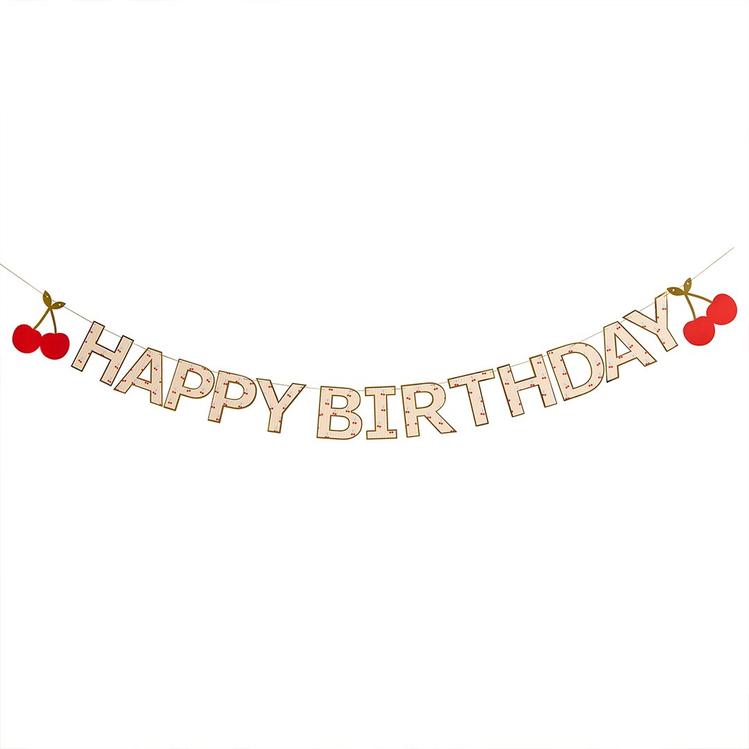 Rococo Cherries Happy Birthday Card Banner 2.5m - Image 3