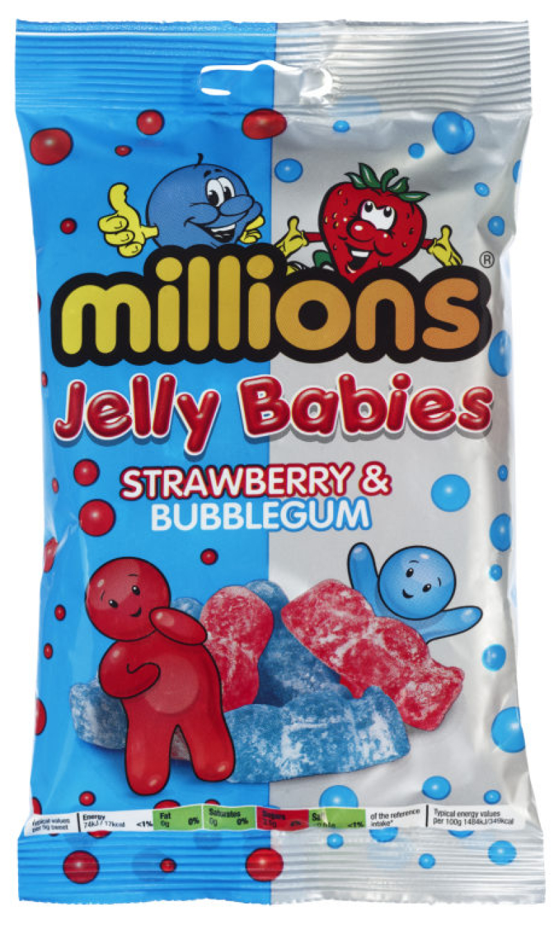 Millions Jelly Babies Strawberry & Bubblegum - 150g