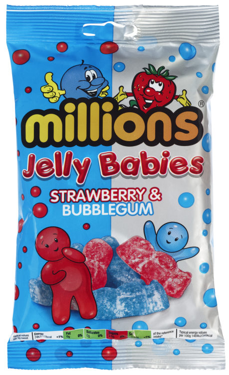 Millions Jelly Babies Strawberry & Bubblegum - 150g